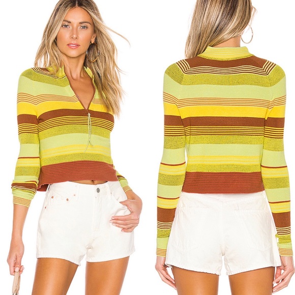 Free People Sweaters - NWT Free People Rip Tide Zip Mock Crop Sweater